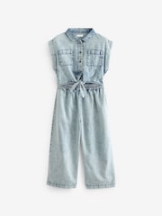 Denim Lightwash Shirt Playsuit (3-16yrs) - Image 9 of 11