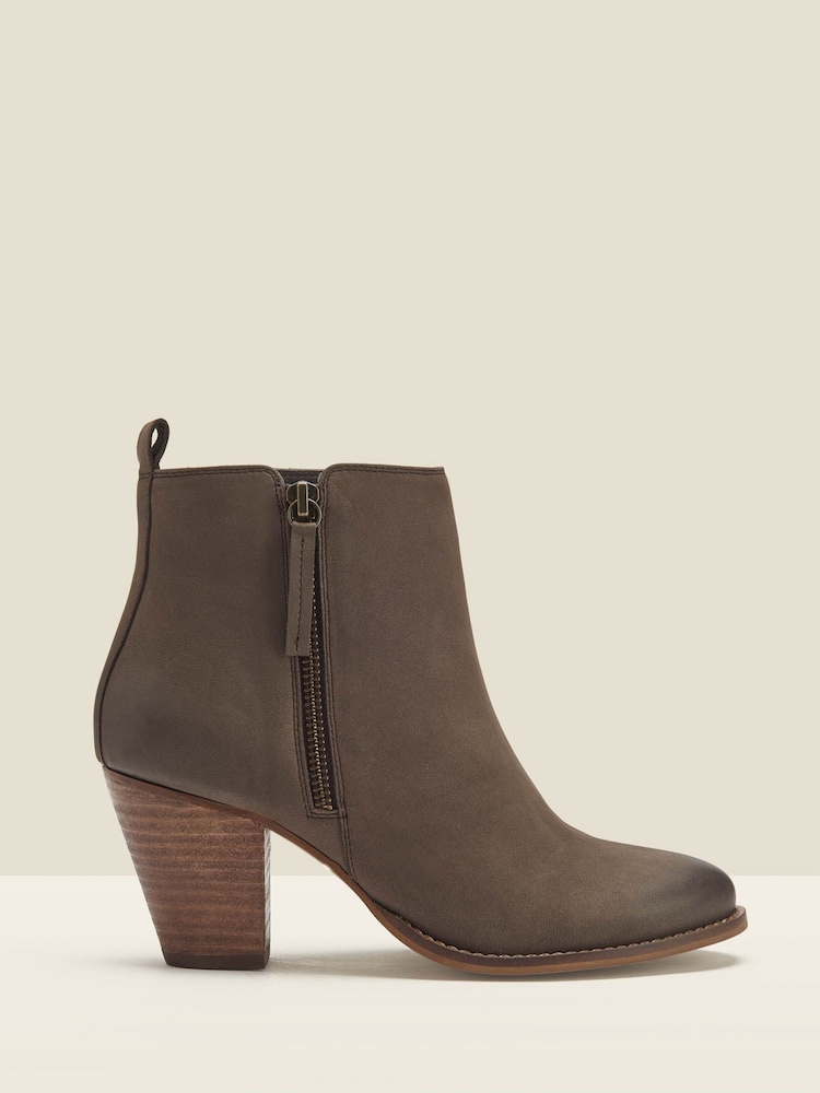 Sosandar Natural Block Heel Ankle Boots - Image 1 of 3