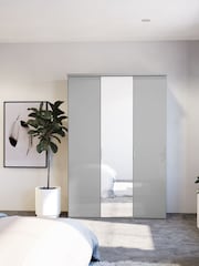 Wiemann Peyton Grey Glass and Mirror Semi Fitted Triple Wardrobe - Image 1 of 4