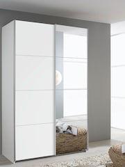 Rauch White Cameron Wood and Mirror Sliding Semi 1.3m Sliding Fitted Wardrobe - Image 1 of 2