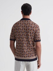 Reiss Navy Lotus Knitted Cuban Collar Shirt - Image 5 of 6