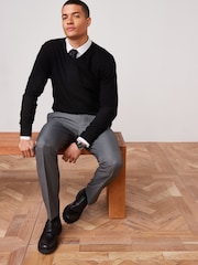 Black V-Neck Regular Soft Touch Knit Jumper - Image 5 of 7