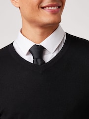 Black V-Neck Regular Soft Touch Knit Jumper - Image 6 of 7