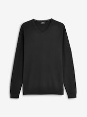 Black V-Neck Regular Soft Touch Knit Jumper - Image 7 of 7