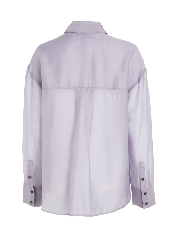 Calvin Klein Jeans Purple Sheer Long Sleeve Shirt - Image 5 of 6