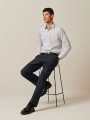 Light Grey Slim Fit Easy Care Textured Shirt - Image 2 of 6