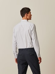 Light Grey Slim Fit Easy Care Textured Shirt - Image 3 of 6