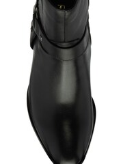 Ravel Black Leather Heeled Mid Calf Boots - Image 4 of 4