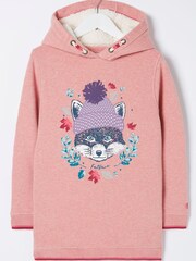 FatFace Pink Fox Longline Hoodie - Image 1 of 2