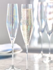 Paris Set of 4 Iridescent Lustre Champagne Flutes - Image 1 of 5