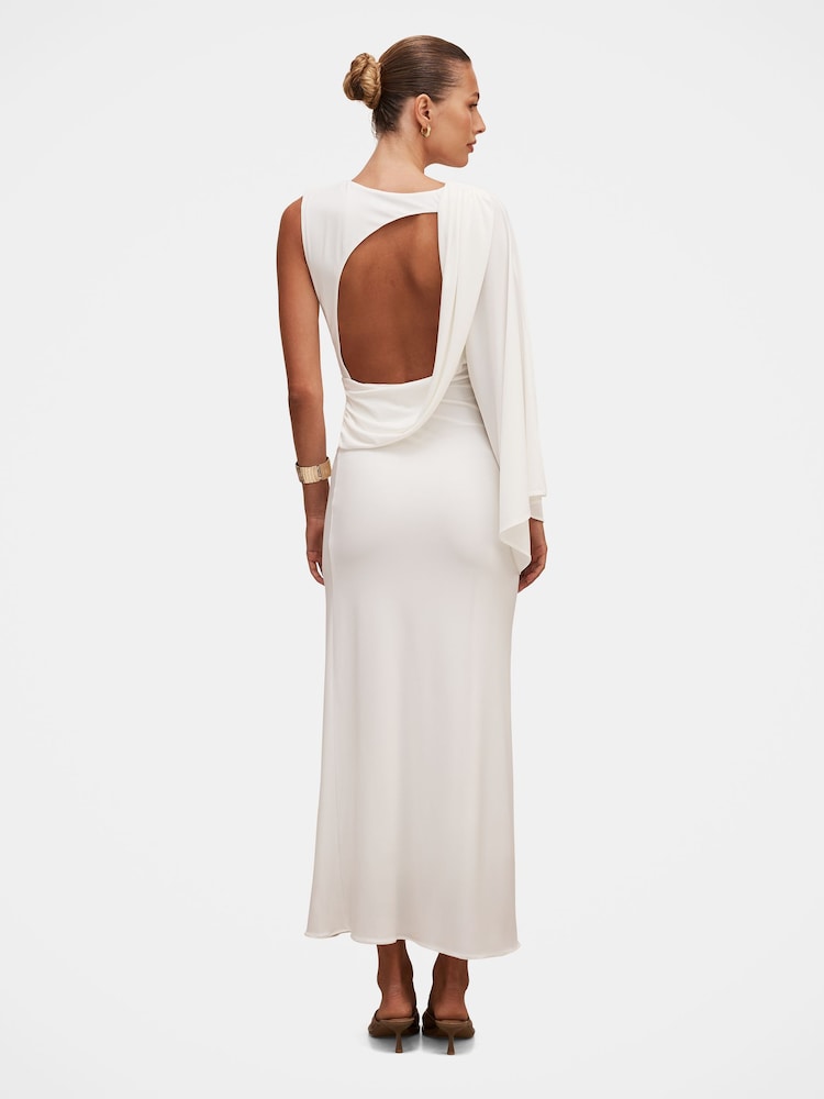 Forever New White Fleur Cape Shoulder Maxi Dress - Image 2 of 4 Forever New White Fleur Cape Shoulder Maxi Dress - Image 2 of 4