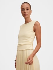 Forever New Yellow Emilia 2 in 1 Pleated Midi Dress - Image 3 of 4