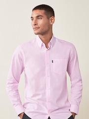 Light Pink Slim Fit Button Down Easy Iron Oxford Shirt - Image 1 of 7