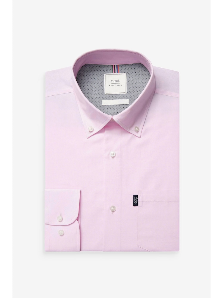 Light Pink Slim Fit Button Down Easy Iron Oxford Shirt - Image 5 of 7