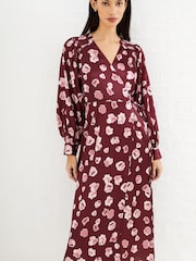 French Connection Satin Long Sleeve Dress - Image 1 of 4