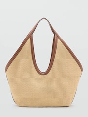 Mango Brown Raffia Shoulder Bag - Image 2 of 5