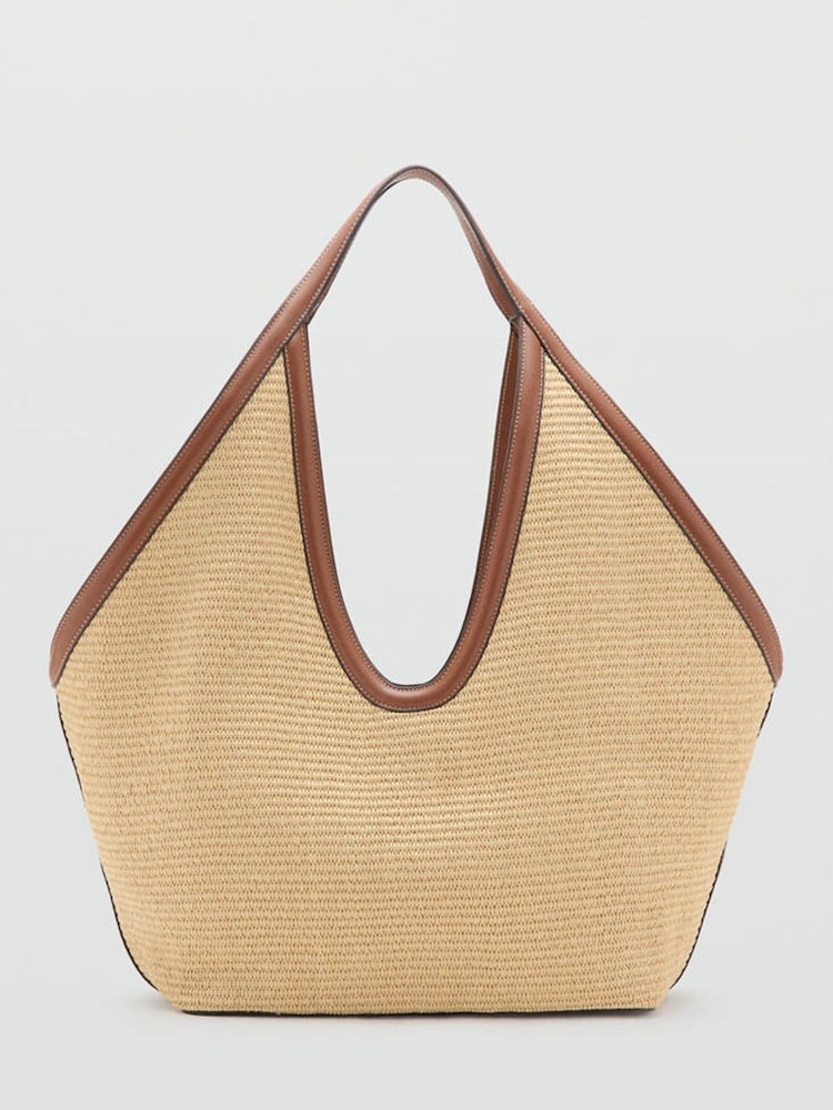 Mango Brown Raffia Shoulder Bag - Image 2 of 5 Mango Brown Raffia Shoulder Bag - Image 2 of 5