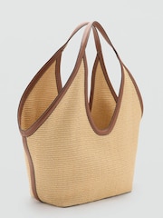 Mango Brown Raffia Shoulder Bag - Image 3 of 5