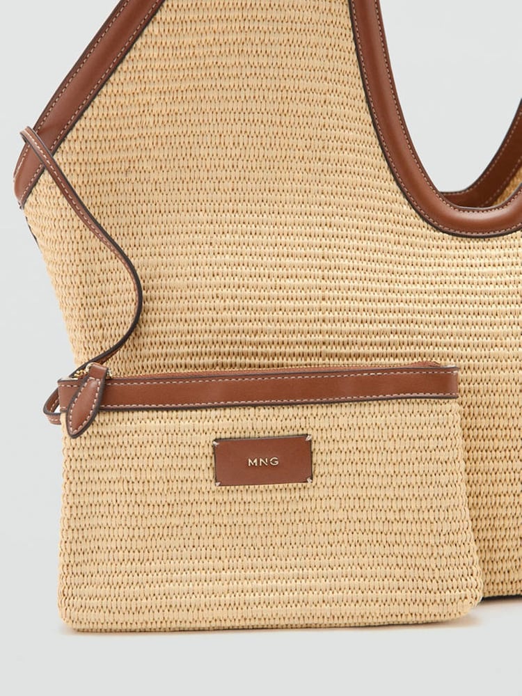 Mango Brown Raffia Shoulder Bag - Image 5 of 5 Mango Brown Raffia Shoulder Bag - Image 5 of 5