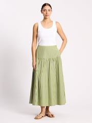 Albaray Green Stripe Drop Waist Skirt - Image 1 of 5