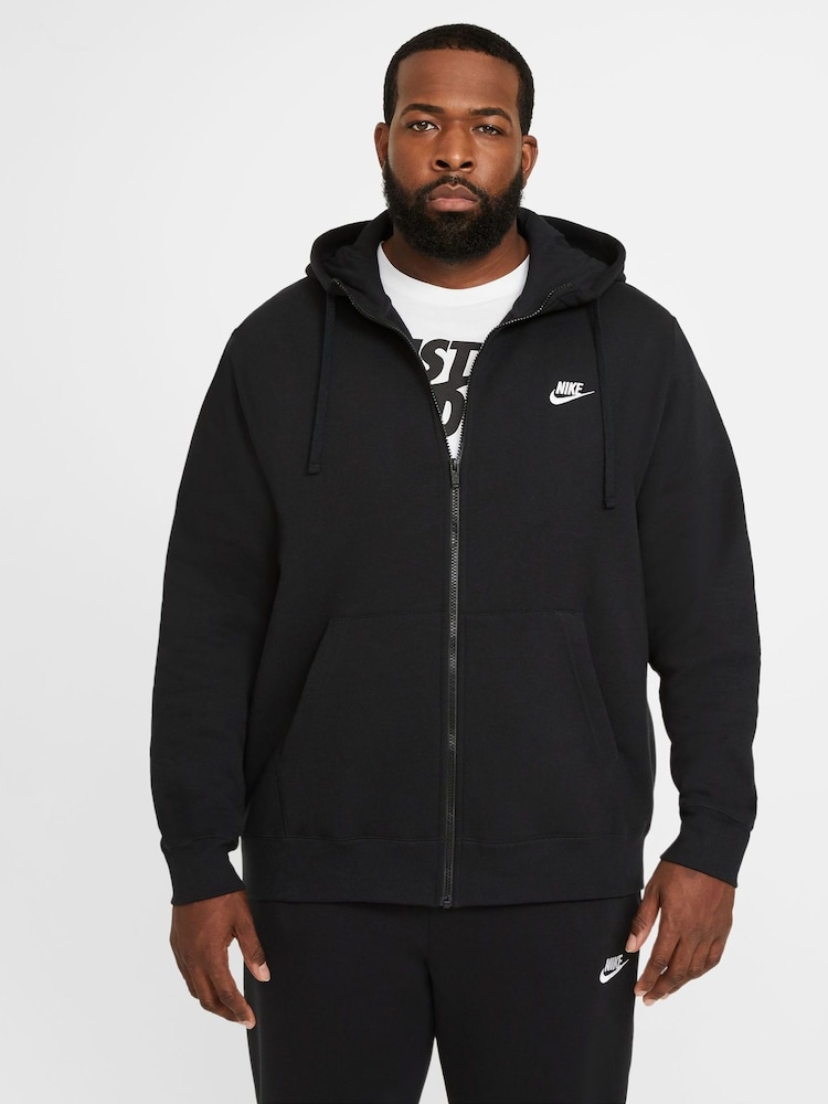 Negro - Sudadera con capucha con cremallera Club de Nike - Imagen 1 de 8