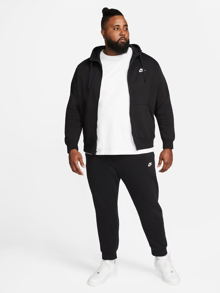 Nike Black Club Zip Up Hoodie - Image 3 of 8