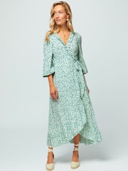 Aspiga Cream Demi Long Sleeve Wrap Dress - Image 3 of 5