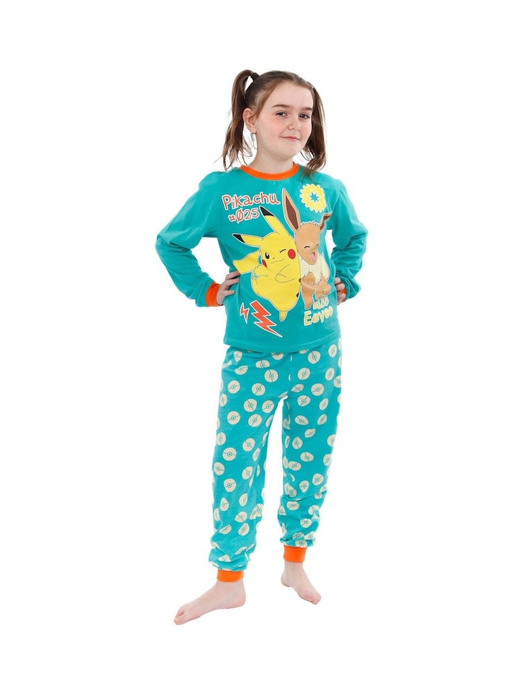 Buy Character Green 100% Cotton Pokemon Pikachu and Eevee Pyjamas