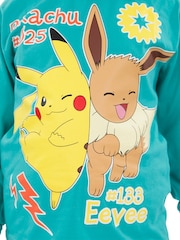 Character Green 100% Cotton Pokemon Pikachu and Eevee Pyjamas - Image 7 of 10