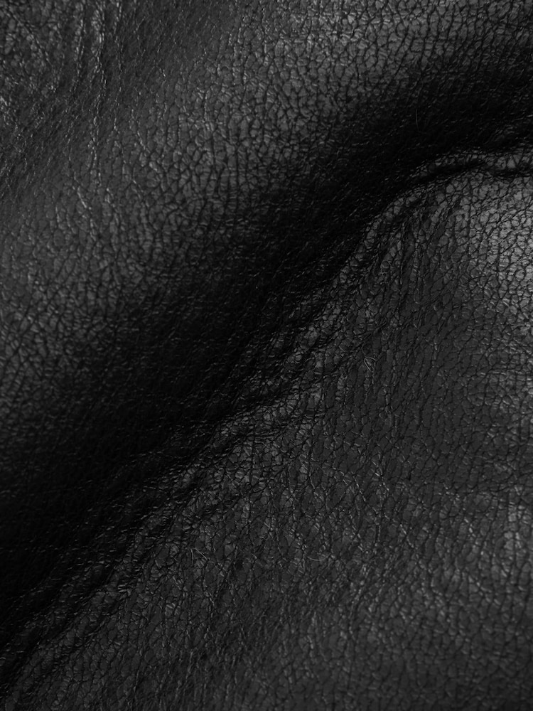 Quiz Black Shearling Aviator Jacket - Image 7 of 7
