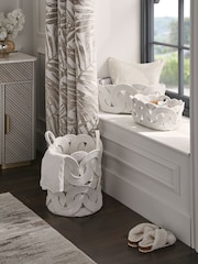 White Curved Rope Set of 2 Storage Basket - Image 4 of 6