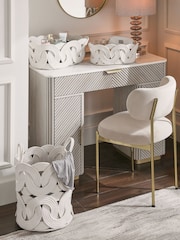 White Curved Rope Set of 2 Storage Basket - Image 5 of 6