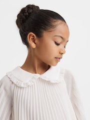 Reiss Ivory Nadia 9-13 yrs Pleated Collared Tiered Dress - Image 4 of 7