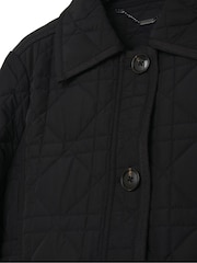 Another Sunday Diamond Quilted Padded Lightweight Jacket with Collar In Black - Image 7 of 7