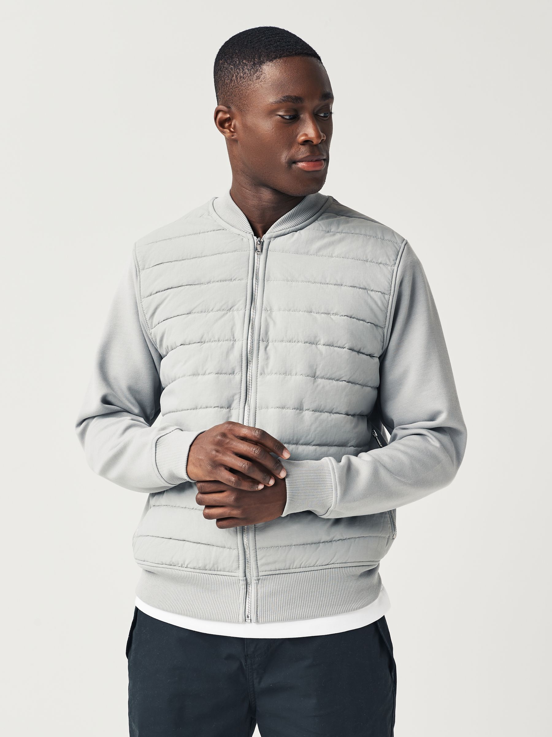 Quilted hybrid jacket store