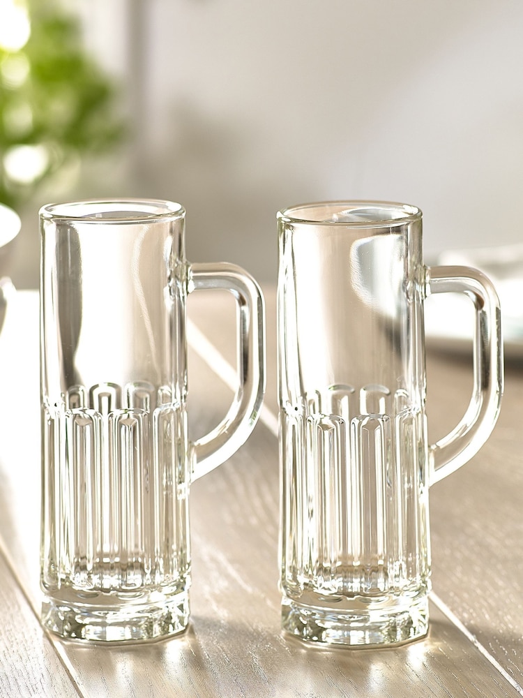 Clear Nova Beer Glasses Set of 2 Tankard Glasses - Image 1 of 2