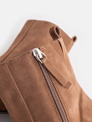 Tan Brown Forever Comfort® Leather Ankle Heeled Boots - Image 5 of 6