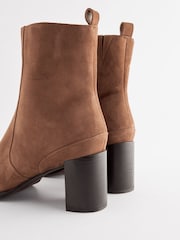Tan Brown Forever Comfort® Leather Ankle Heeled Boots - Image 6 of 6
