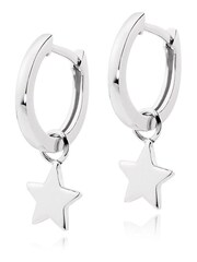 Beaverbrooks Sterling Silver Star Charm Hoop Earrings - Image 1 of 3