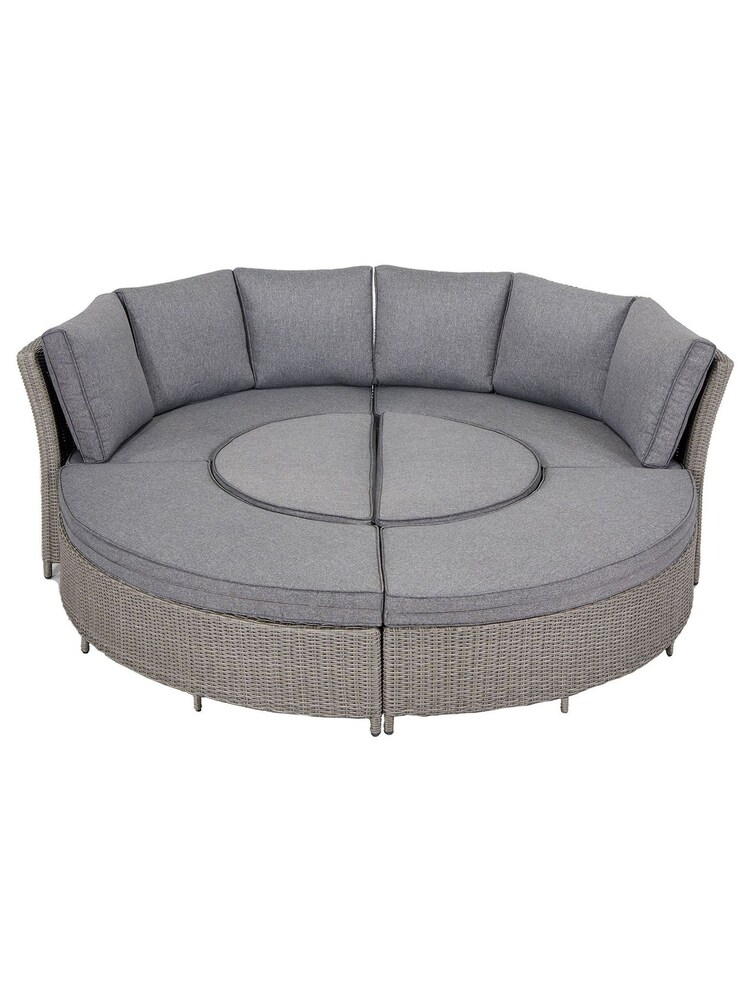 Pacific Grey Slate Garden Bermuda Daybed Dining Set Ceramic Top - Image 1 of 5