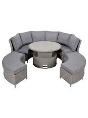 Pacific Grey Slate Garden Bermuda Daybed Dining Set Ceramic Top - Image 2 of 5
