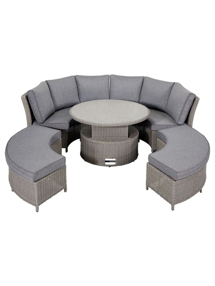 Pacific Grey Slate Garden Bermuda Daybed Dining Set Ceramic Top - Image 2 of 5