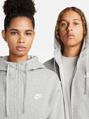 Nike Grey Club Zip Up Hoodie - Image 13 of 18