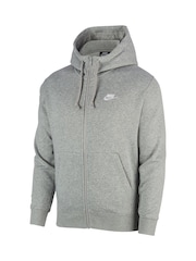 Nike Grey Club Zip Up Hoodie - Image 17 of 18
