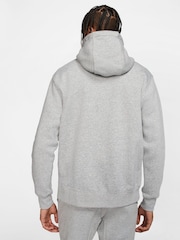 Nike Grey Club Zip Up Hoodie - Image 2 of 18