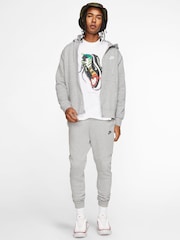 Nike Grey Club Zip Up Hoodie - Image 3 of 18
