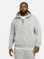 Nike Grey Club Zip Up Hoodie - Image 4 of 18