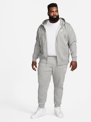Nike Grey Club Zip Up Hoodie - Image 6 of 18