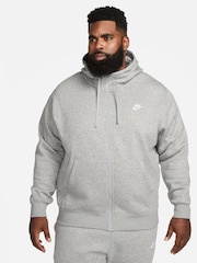Nike Grey Club Zip Up Hoodie - Image 7 of 18