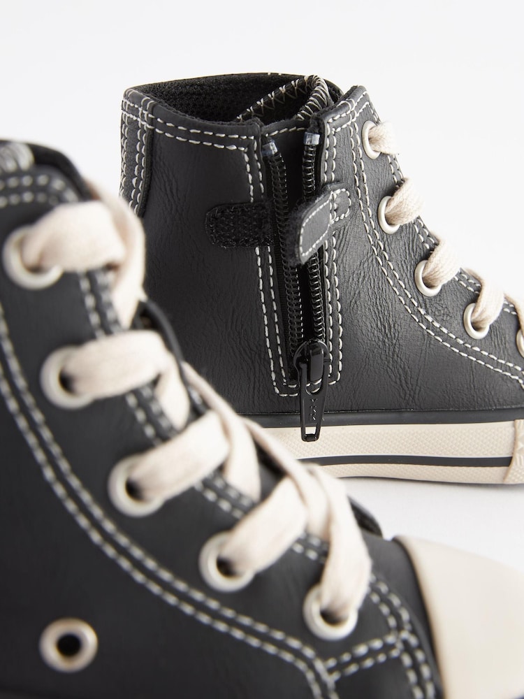 Black Bump Toe Boots With Zip Fastening - Image 7 of 7